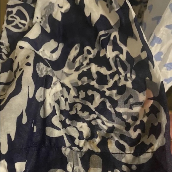 Lilly Pulitzer Sz XS Sarasota Beaded Tunic Top Blue White 100% Cotton Pullon - Picture 8 of 8